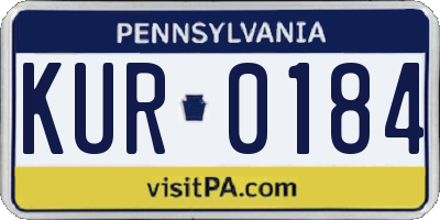 PA license plate KUR0184