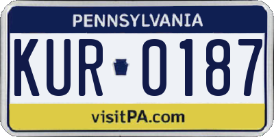 PA license plate KUR0187