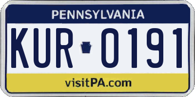 PA license plate KUR0191
