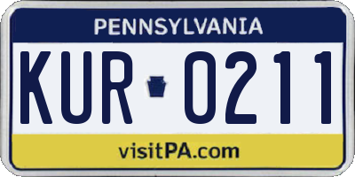 PA license plate KUR0211