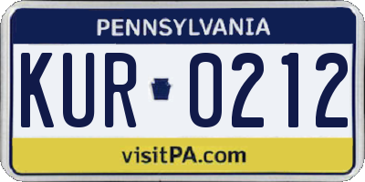 PA license plate KUR0212