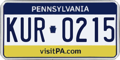 PA license plate KUR0215