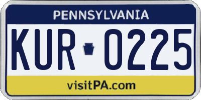 PA license plate KUR0225