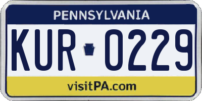 PA license plate KUR0229