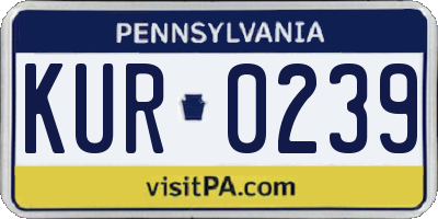 PA license plate KUR0239