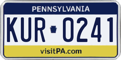 PA license plate KUR0241