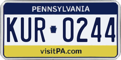 PA license plate KUR0244