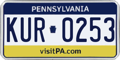 PA license plate KUR0253