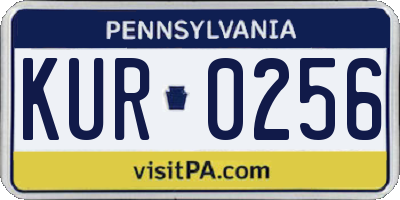 PA license plate KUR0256