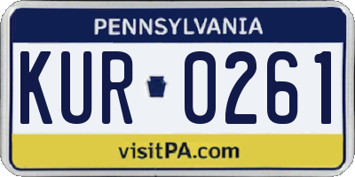 PA license plate KUR0261
