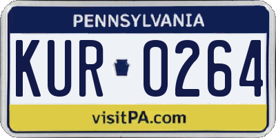 PA license plate KUR0264