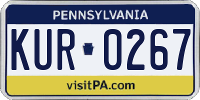 PA license plate KUR0267