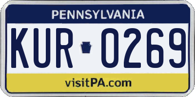 PA license plate KUR0269