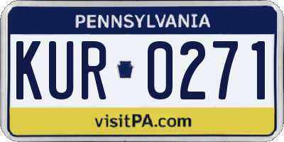 PA license plate KUR0271
