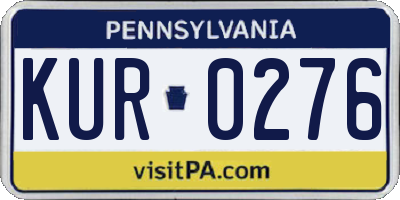 PA license plate KUR0276