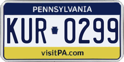 PA license plate KUR0299
