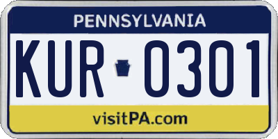 PA license plate KUR0301