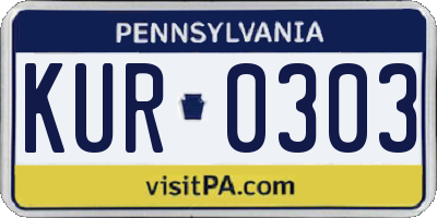 PA license plate KUR0303
