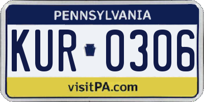 PA license plate KUR0306