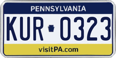PA license plate KUR0323
