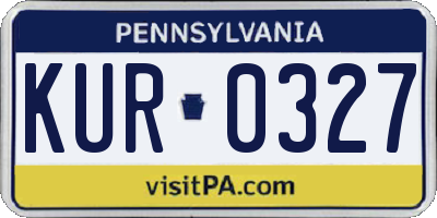 PA license plate KUR0327