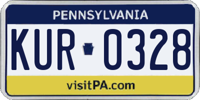 PA license plate KUR0328