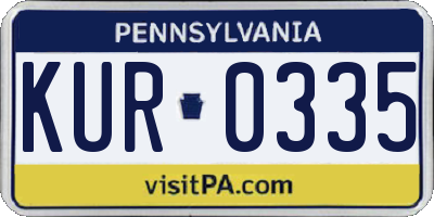 PA license plate KUR0335