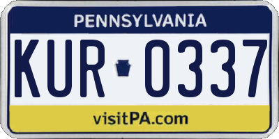 PA license plate KUR0337