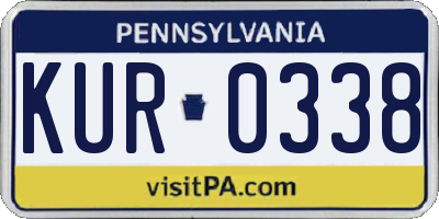 PA license plate KUR0338