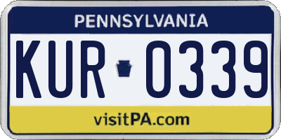 PA license plate KUR0339