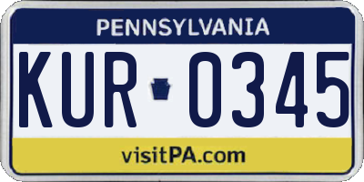 PA license plate KUR0345