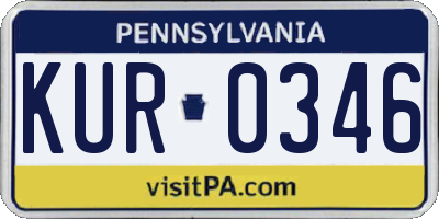 PA license plate KUR0346