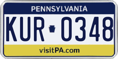 PA license plate KUR0348