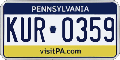 PA license plate KUR0359