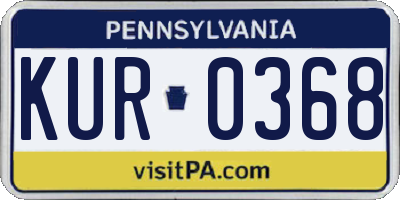 PA license plate KUR0368
