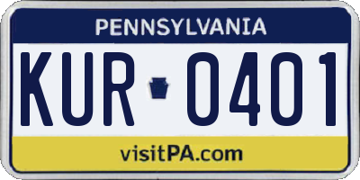 PA license plate KUR0401