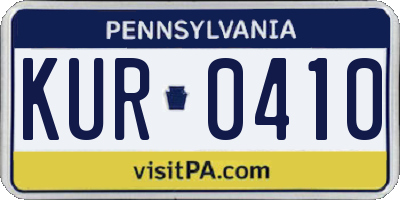 PA license plate KUR0410