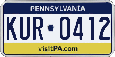 PA license plate KUR0412