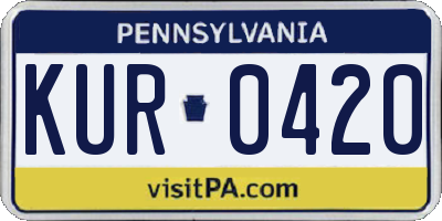 PA license plate KUR0420