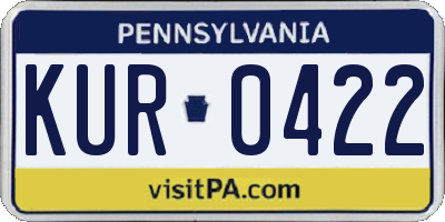 PA license plate KUR0422