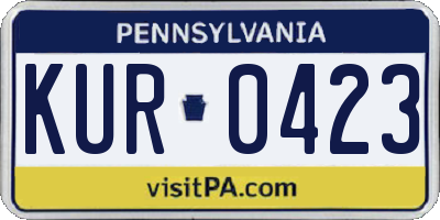 PA license plate KUR0423