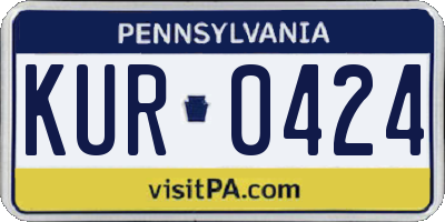 PA license plate KUR0424