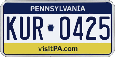 PA license plate KUR0425