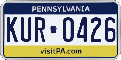 PA license plate KUR0426