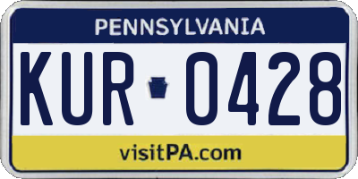PA license plate KUR0428