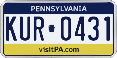 PA license plate KUR0431