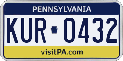PA license plate KUR0432