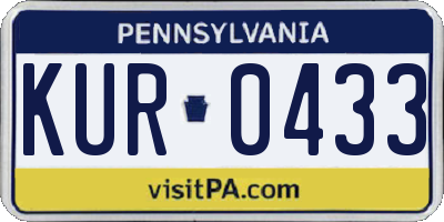 PA license plate KUR0433