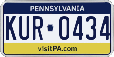 PA license plate KUR0434