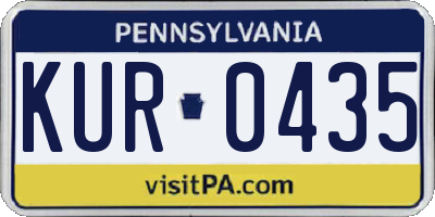 PA license plate KUR0435